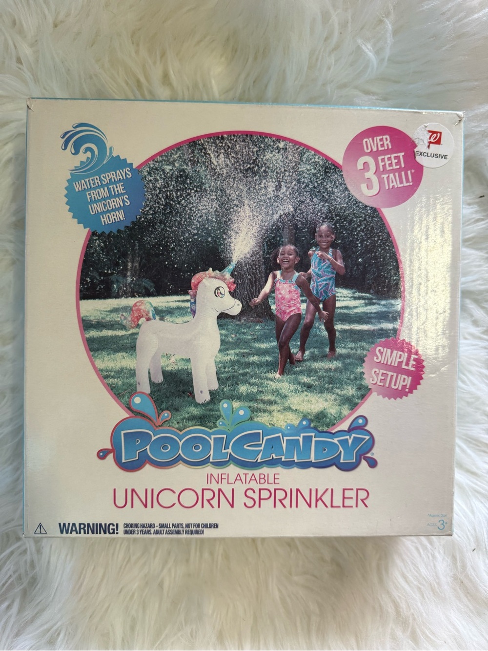 Inflatable Unicorn Sprinkler - White
